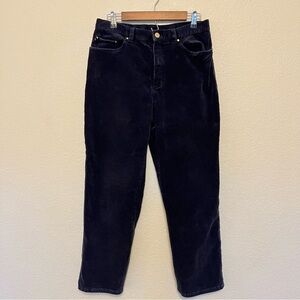 Lauren Jeans Co Mid-rise Navy Corduroy Straight Leg Trouser Pants Women's 12P